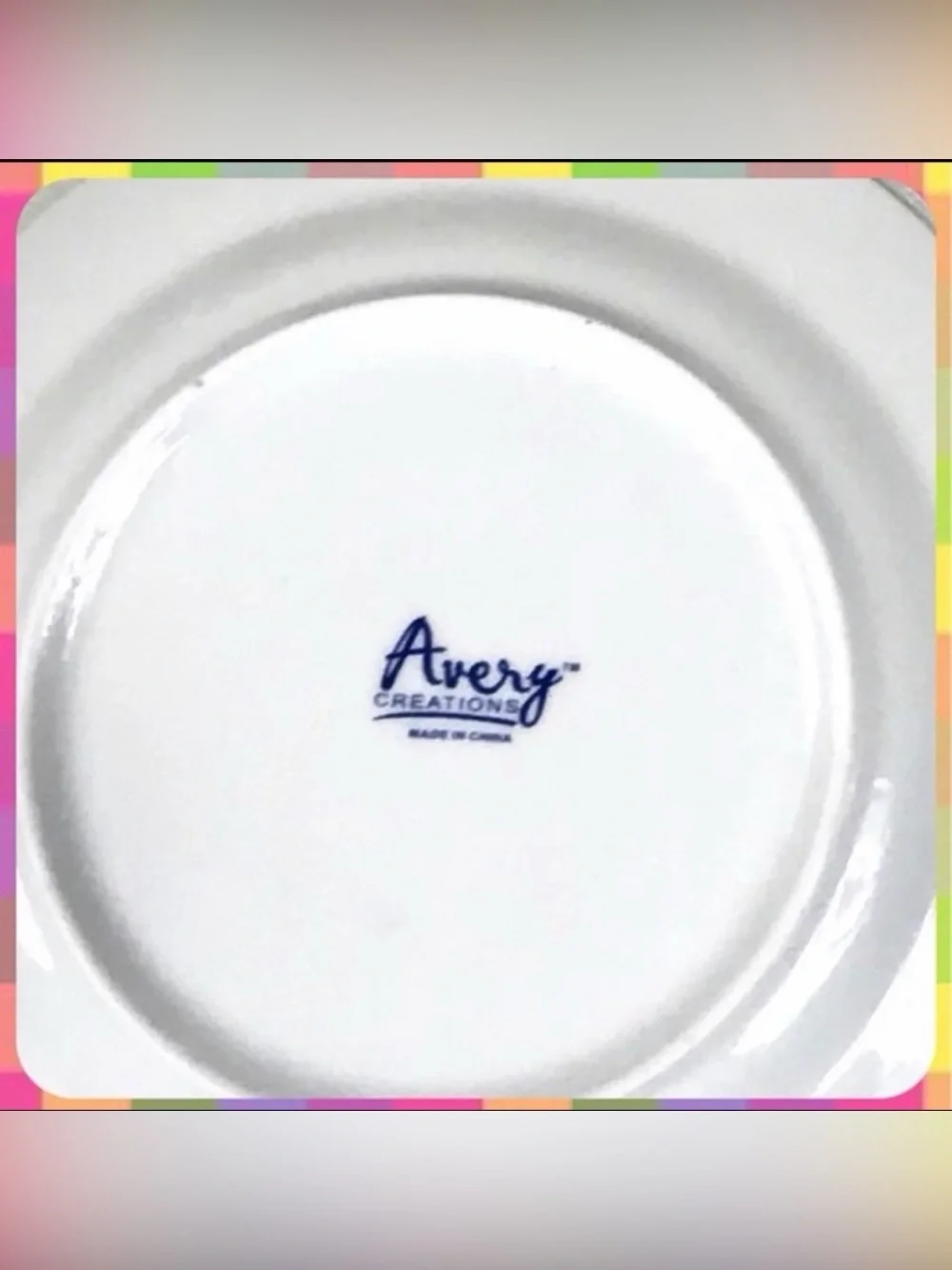 NEW 4 Pc Avery 8” BIRTHDAY PARTY DESSERT PLATE SET Holiday Event Ceramic Dishes